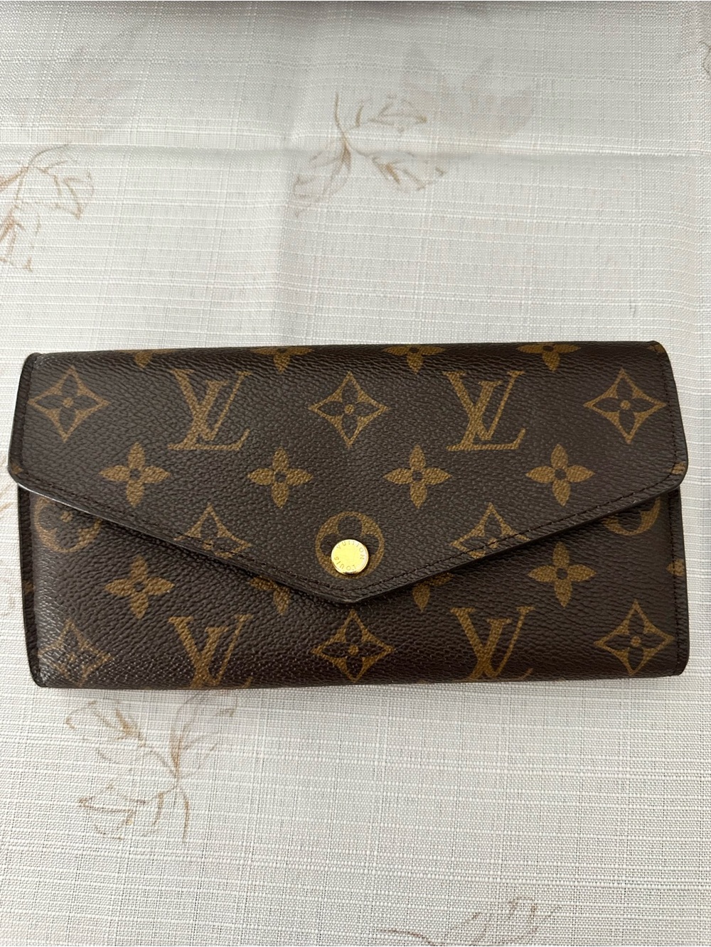 Louis Vuitton Monogram Canvas Flap Continental Wallet in Brown and Gold